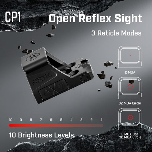 FORTIC CP1 RMSc/K Footprint Open 2&32MOA Red Circle Dot Sight