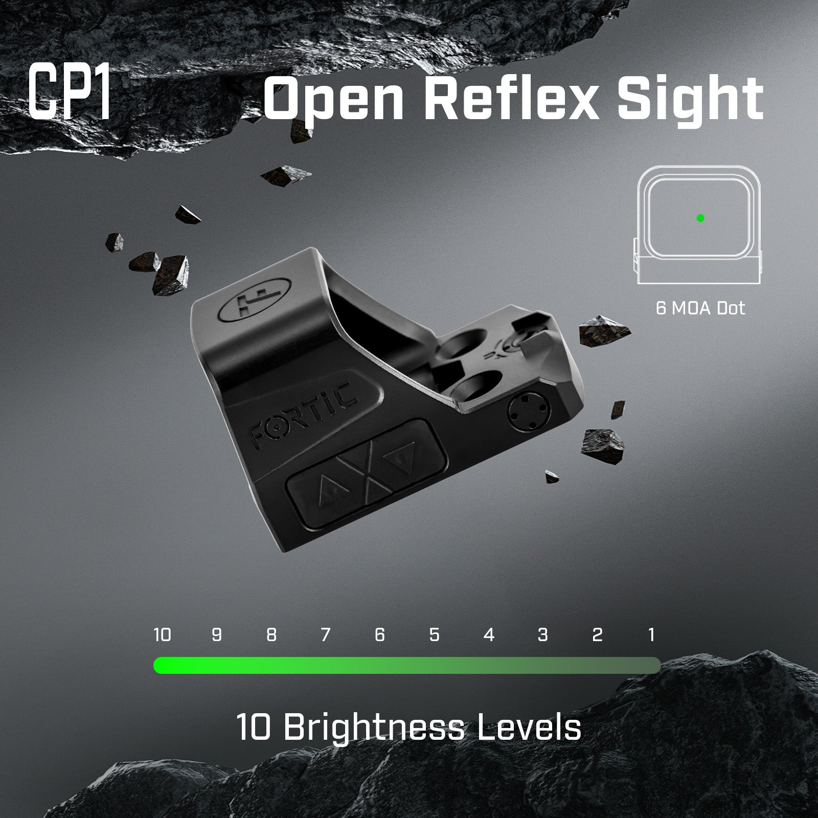 FORTIC CP1 RMSc/K Footprint Open 6MOA Green Dot Sight