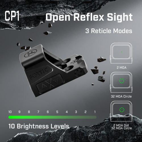 FORTIC CP1 RMSc/K Footprint Open 2&32MOA Green Circle Dot Sight