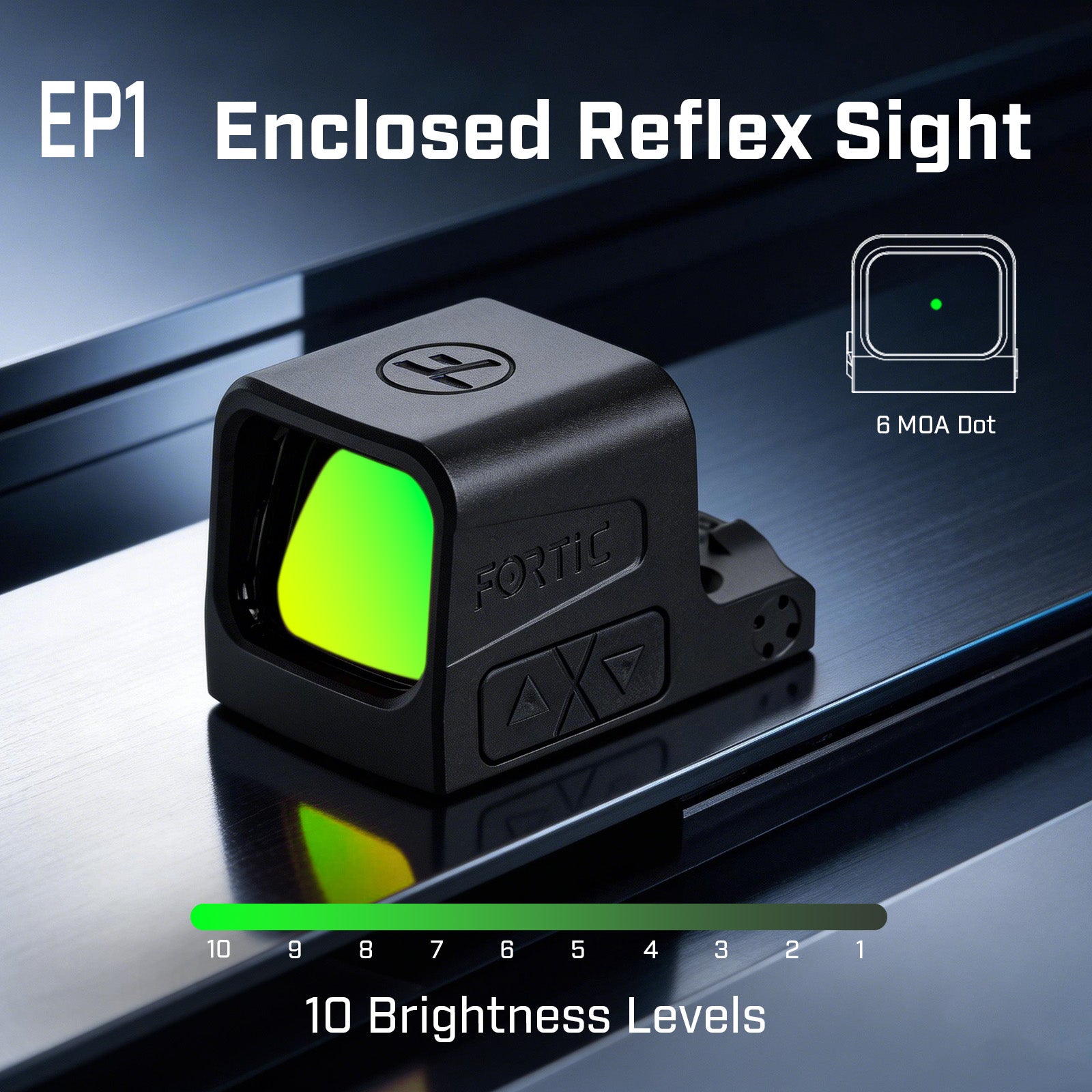 FORTIC EP1 RMSc/K Footprint Enclosed 6MOA Green Dot Sight