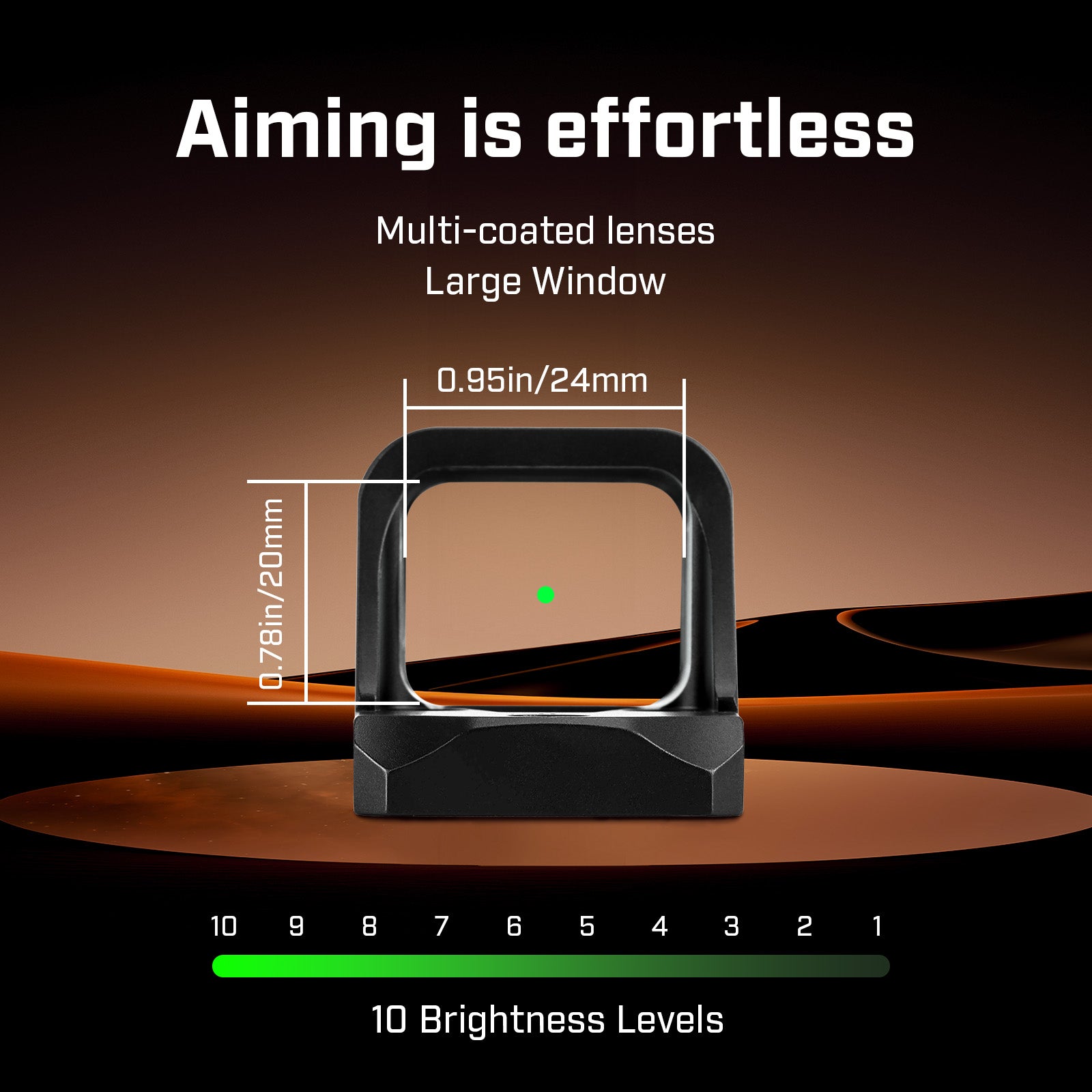 FORTIC FP1 RMR Footprint Open 6MOA Green Dot Sight