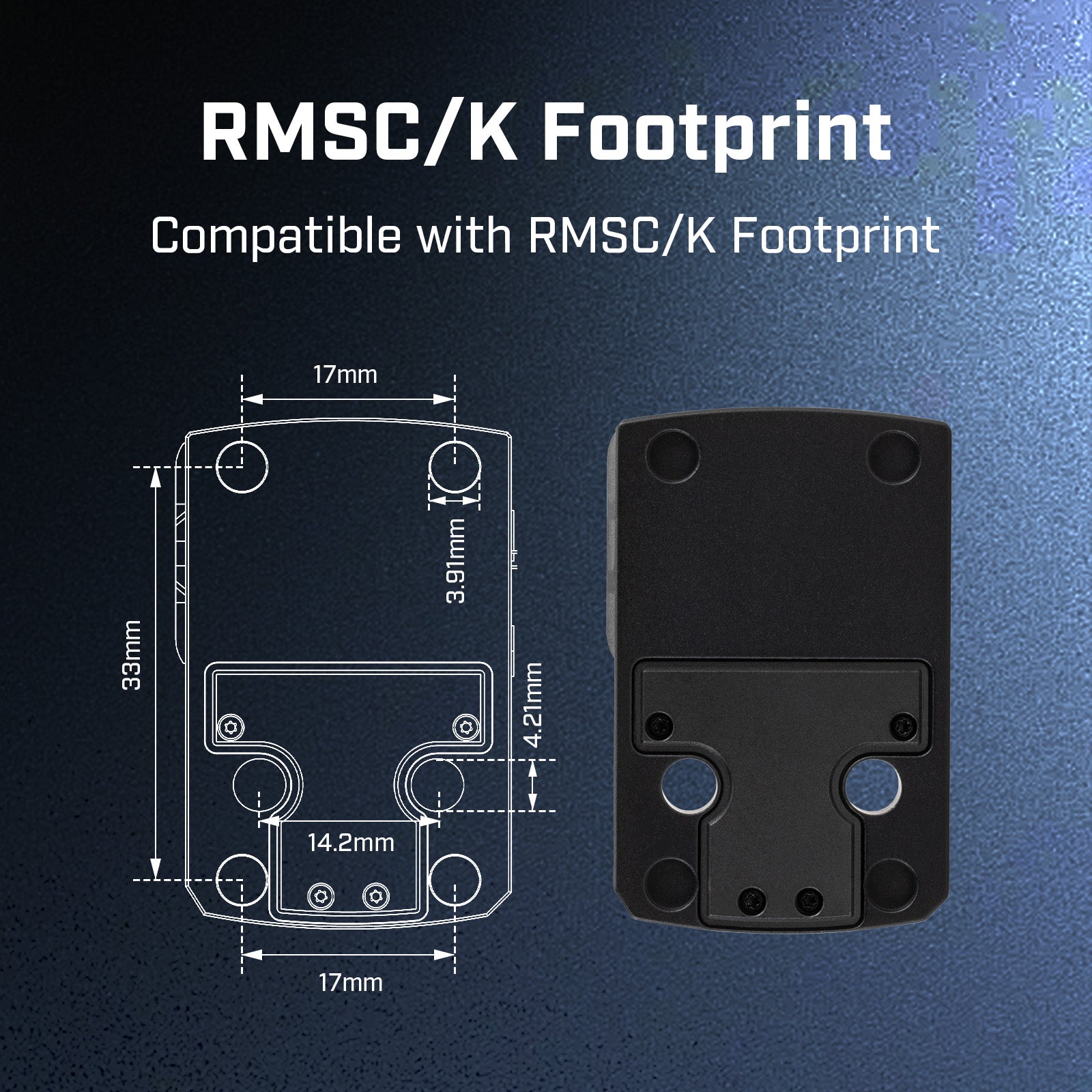 FORTIC EP1 RMSc/K Footprint Enclosed 2&32MOA Green Circle Dot Sight