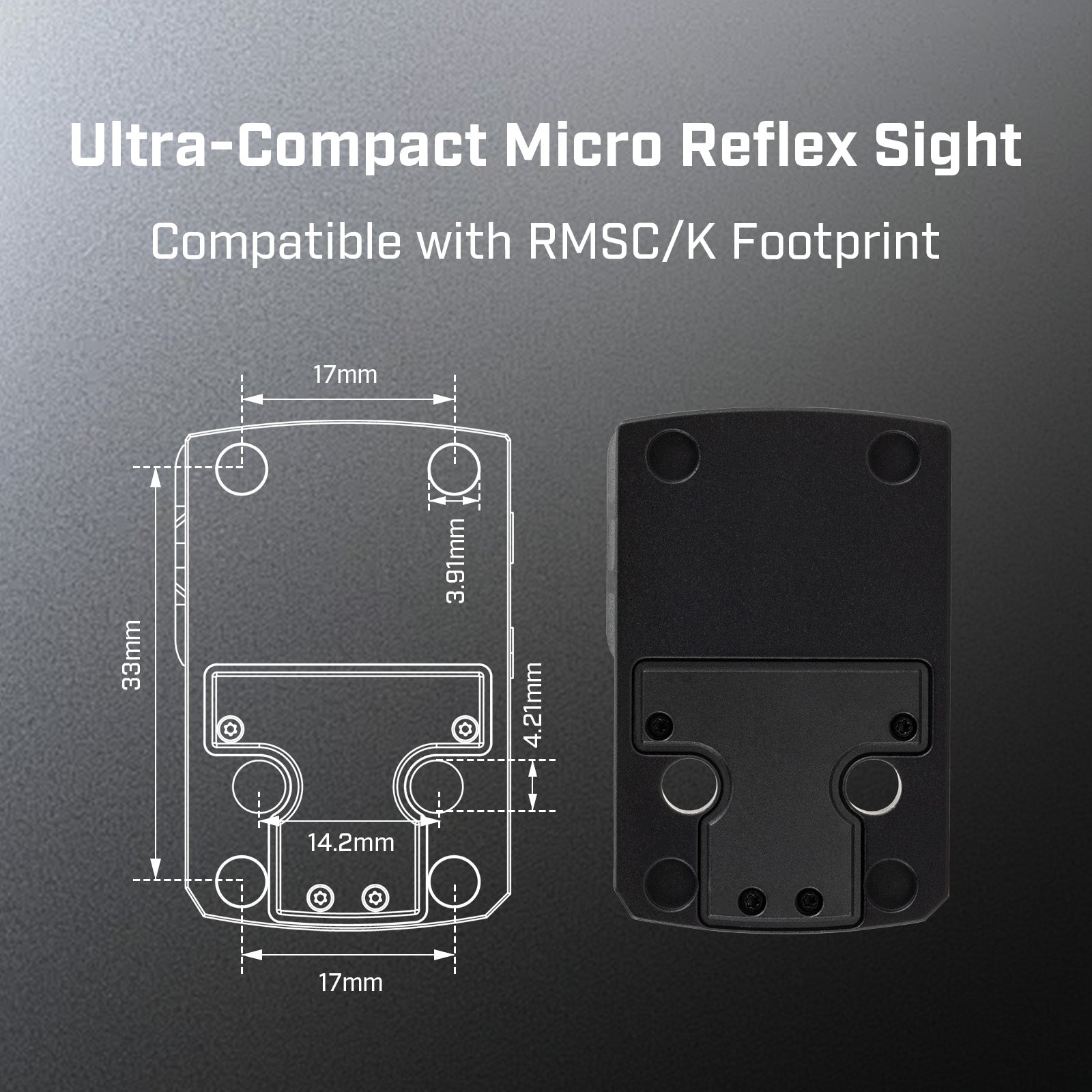 FORTIC CP1 RMSc/K Footprint Open 2&32MOA Green Circle Dot Sight