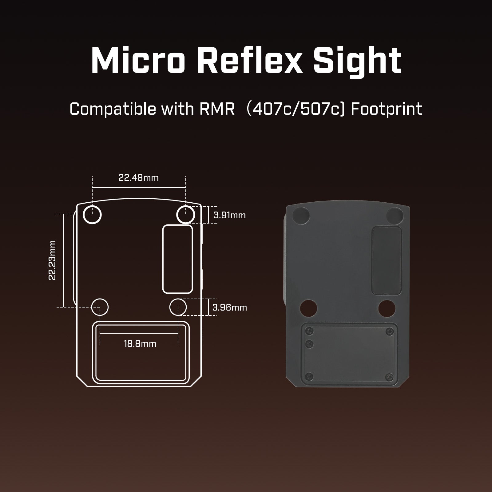 FORTIC FP1 RMR Footprint Open 6MOA Green Dot Sight