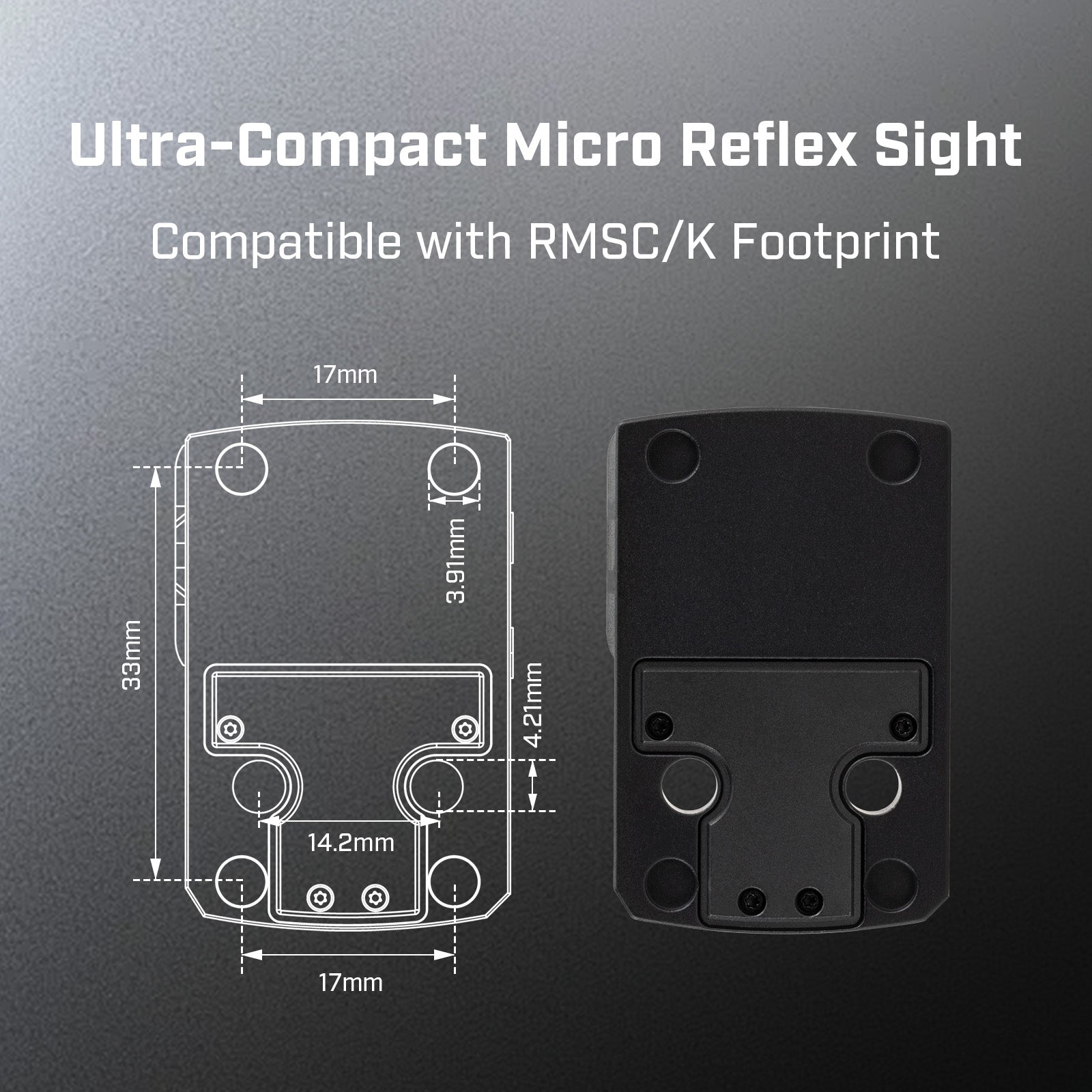 FORTIC CP1 RMSc/K Footprint Open 6MOA Red Dot Sight