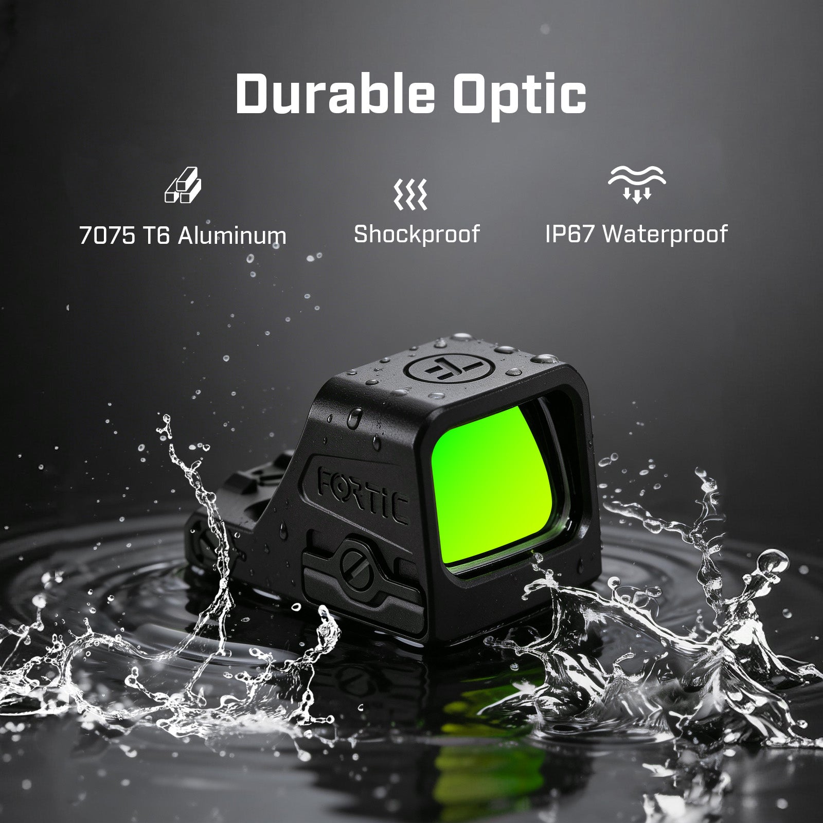 FORTIC CP1 RMSc/K Footprint Open 2&32MOA Green Circle Dot Sight